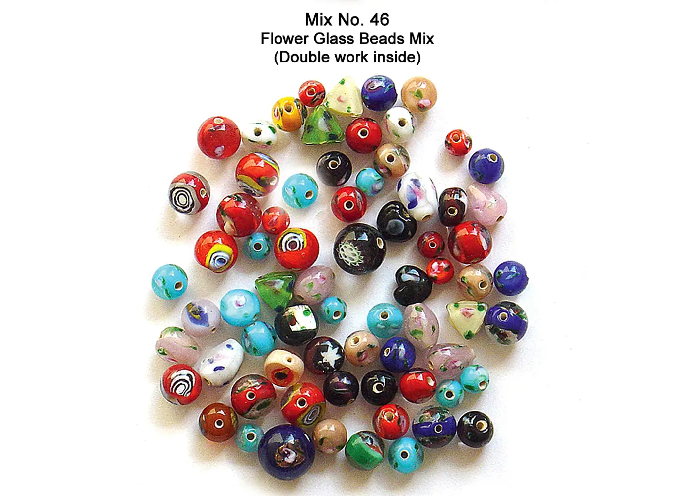 Flower Glass Beads Mix (Double Work Inside)